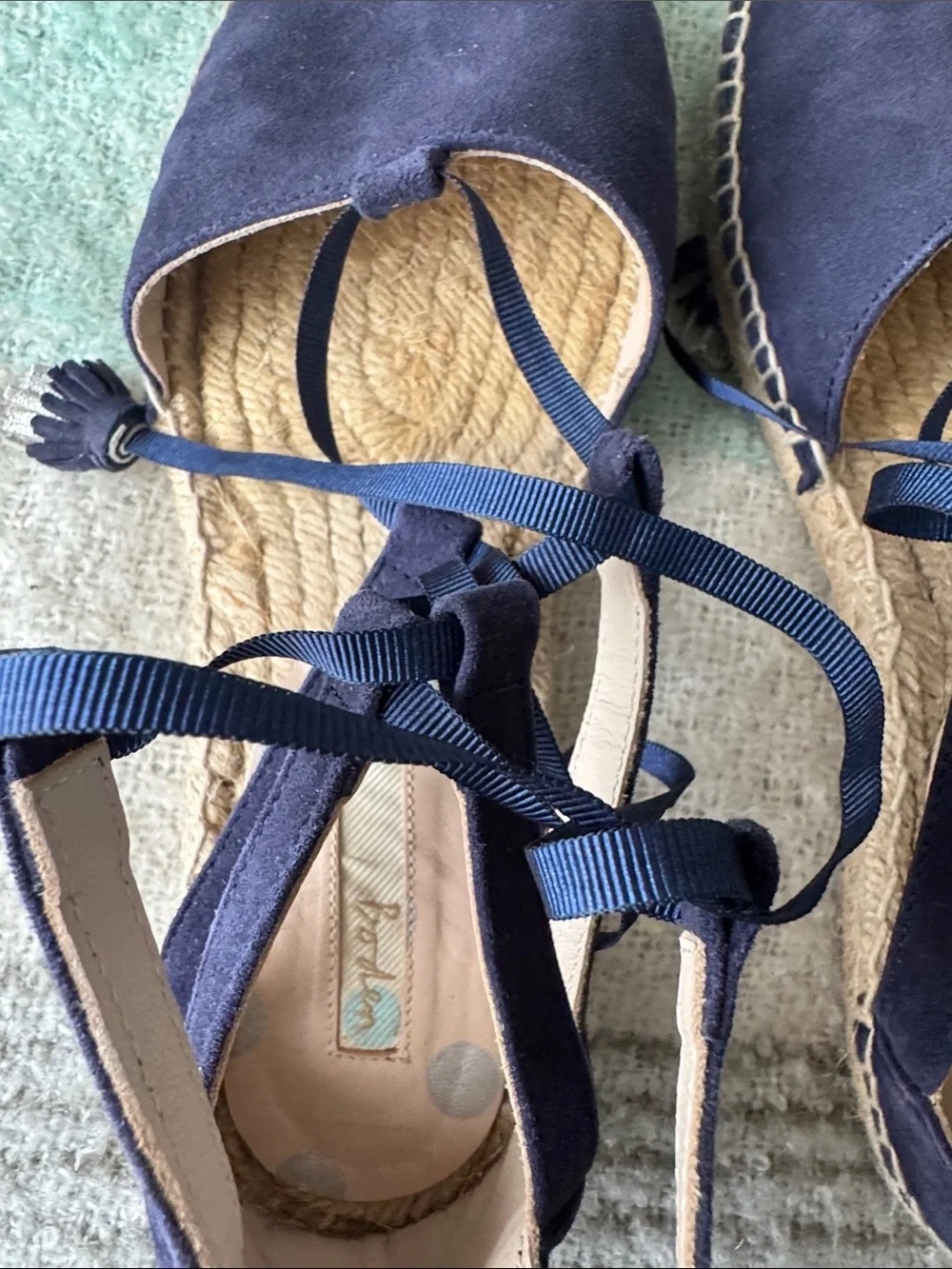 Boden Navy Suede Espadrille Lace Up